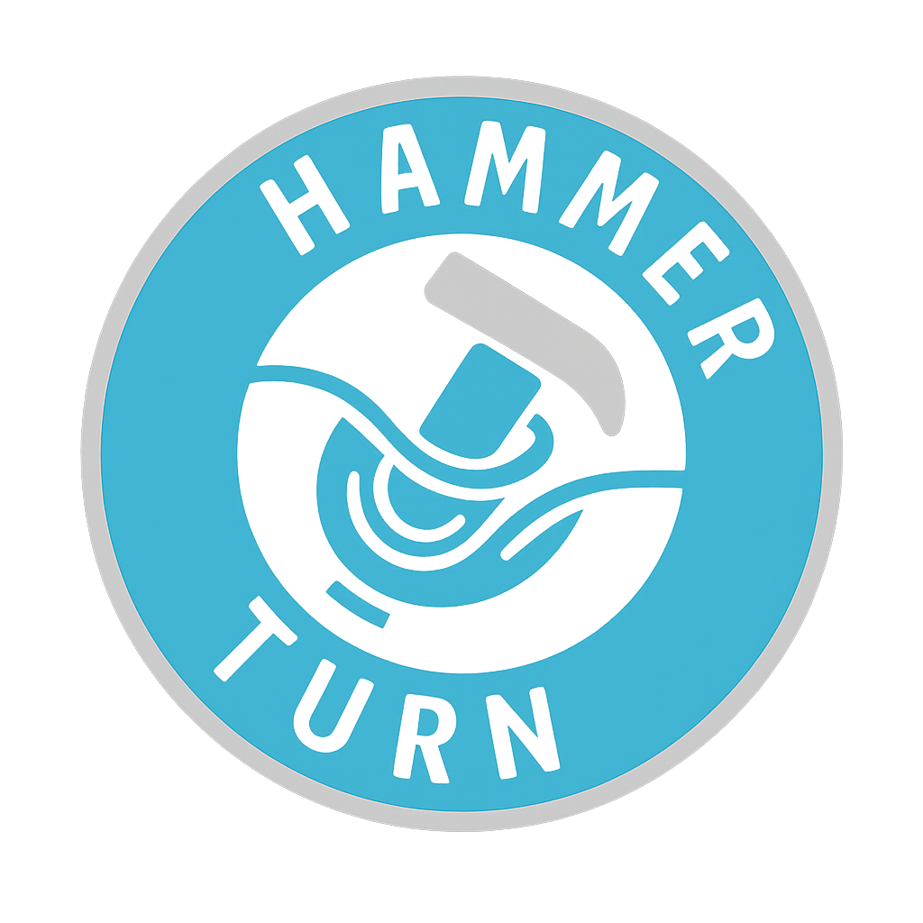 hammer turn logo transparent outside